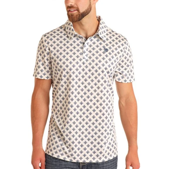 Rock & Roll White Diamond Men's Polo BM51T05997