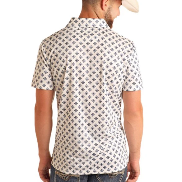 Rock & Roll White Diamond Men's Polo BM51T05997 - Image 2
