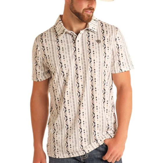 Rock & Roll Striped Aztec Men's Polo BM51T06004