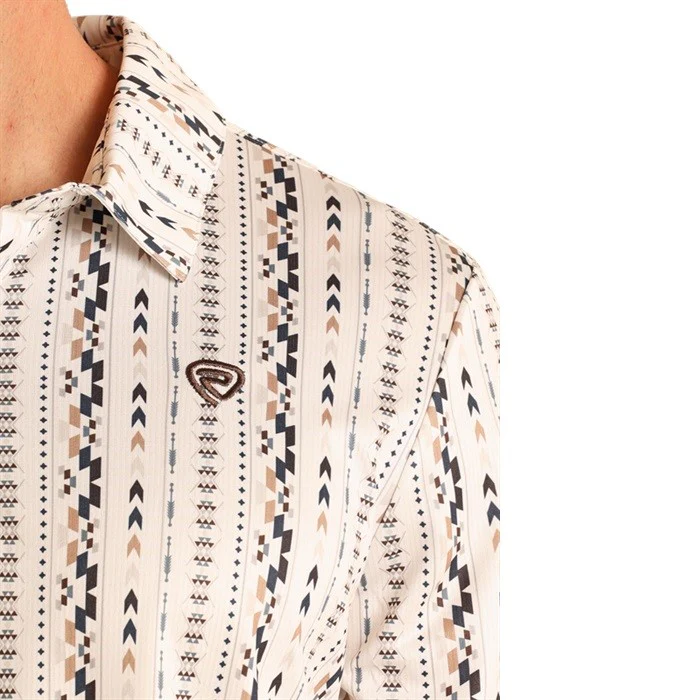 Rock & Roll Striped Aztec Men's Polo BM51T06004 - Image 3
