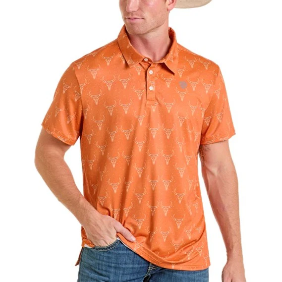 Rock & Roll Longhorn Orange Men's Polo BM51T06628