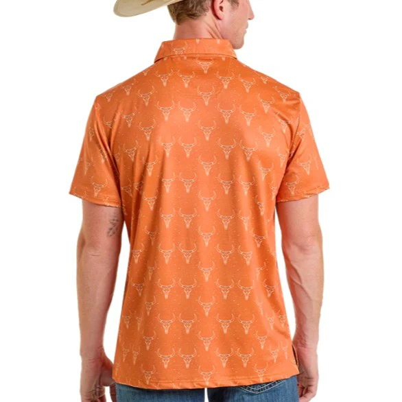 Rock & Roll Longhorn Orange Men's Polo BM51T06628 - Image 2