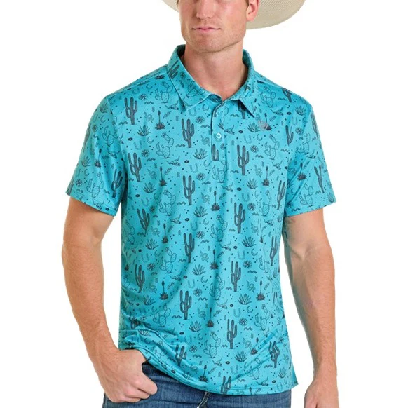 Rock & Roll Cactus Blue Men's Polo BM51T06631