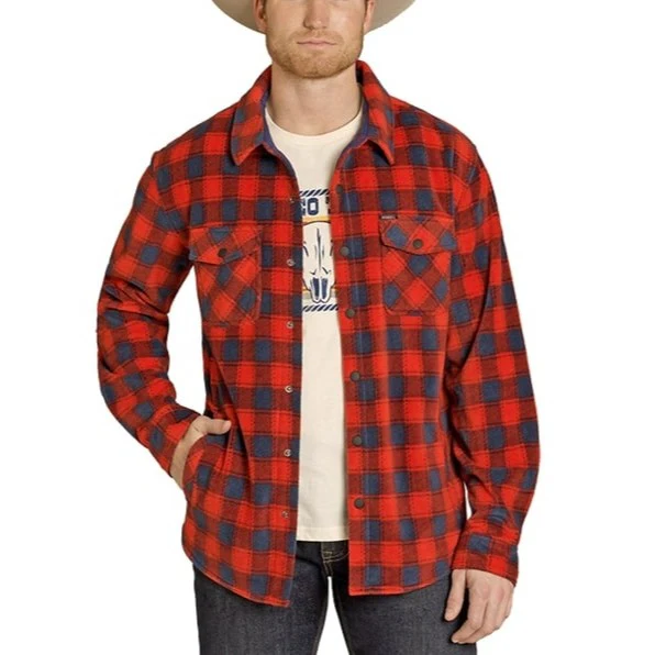 Rock & Roll Plaid Fleece Men's Western Snap BM92T07725