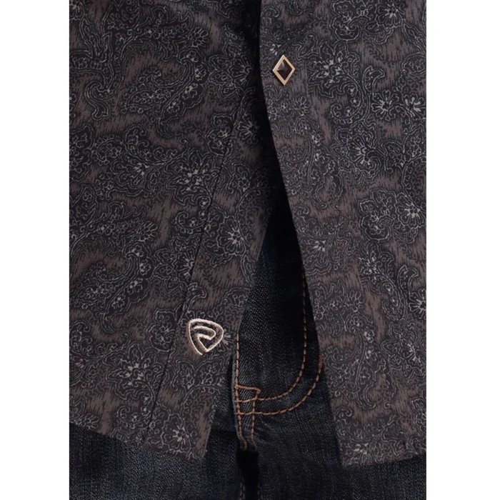 Rock & Roll Paisley Black Men's Western Snap BMN2S05839 - Image 3