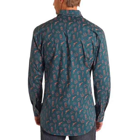 Rock & Roll Conversational Men's Western Snap BMN2S05853 - Image 2