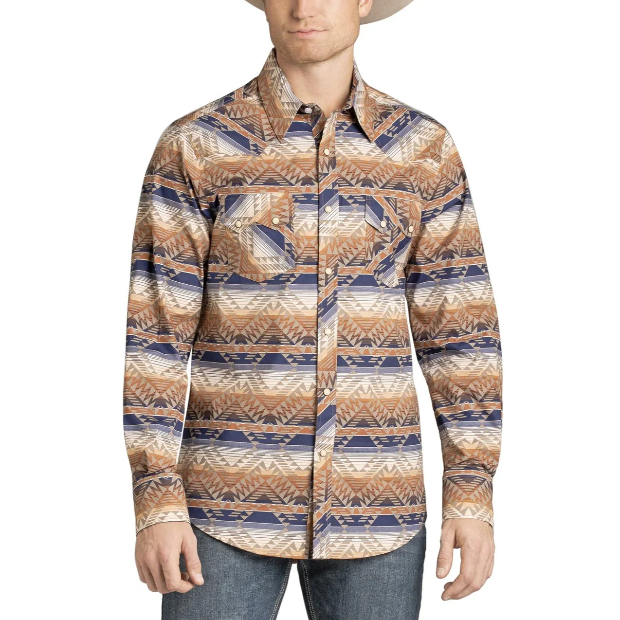 Rock & Roll Aztec Border Men's Western Snap BMN2S07140