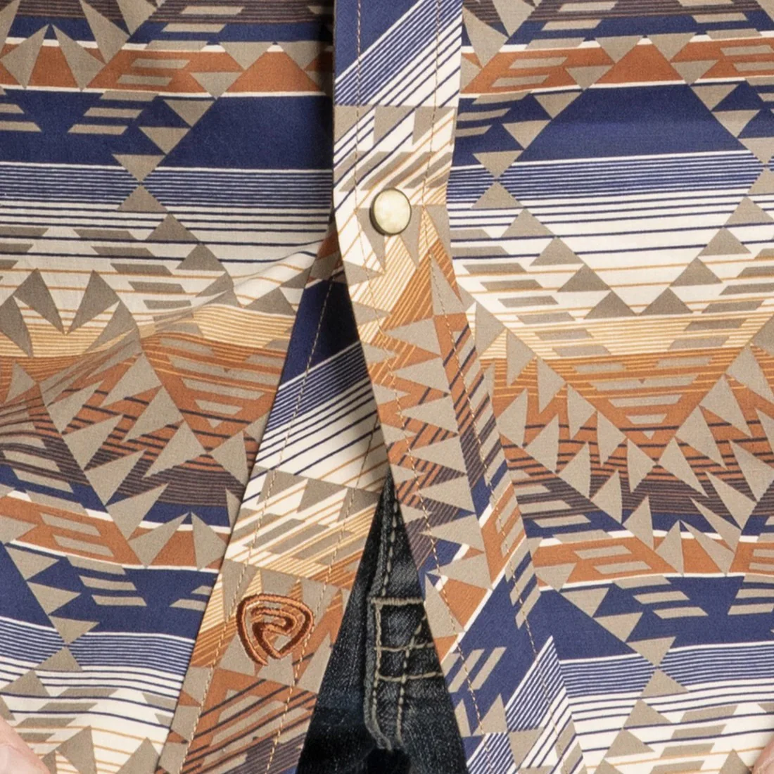 Rock & Roll Aztec Border Men's Western Snap BMN2S07140 - Image 3