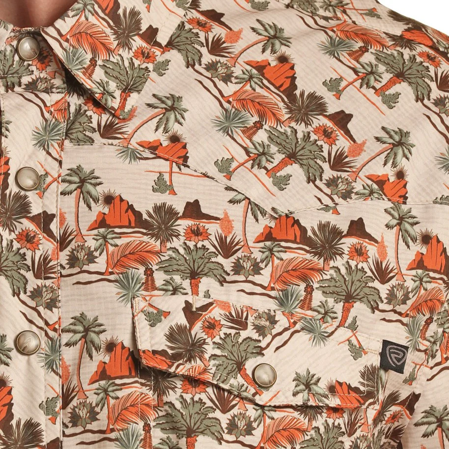 Rock & Roll Tropic Tan Men's Button Up BMN3S04227 - Image 2