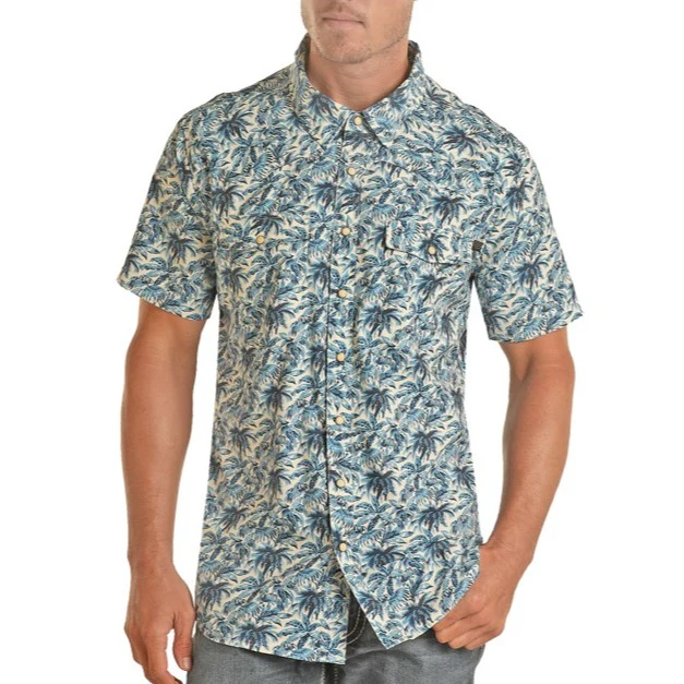 Rock & Roll Tropic Blue Men's Button Up BMN3S04228