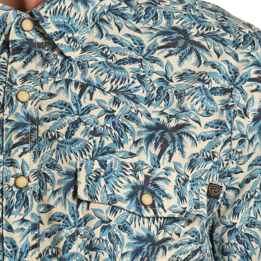 Rock & Roll Tropic Blue Men's Button Up BMN3S04228 - Image 2