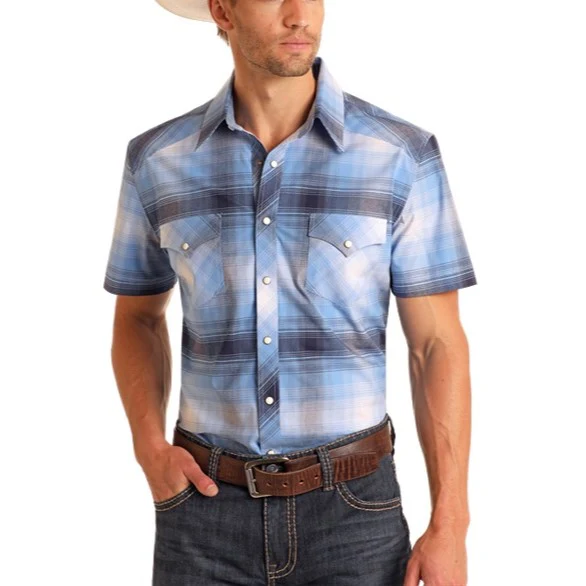 Rock & Roll Poplin Plaid Men's Snap BMN3S05857
