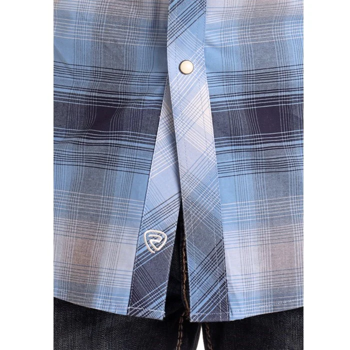 Rock & Roll Poplin Plaid Men's Snap BMN3S05857 - Image 2