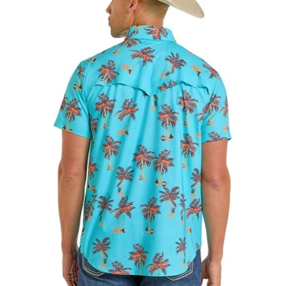 Rock & Roll Palm Tree Men's Western Snap BMN3S06425 - Image 2