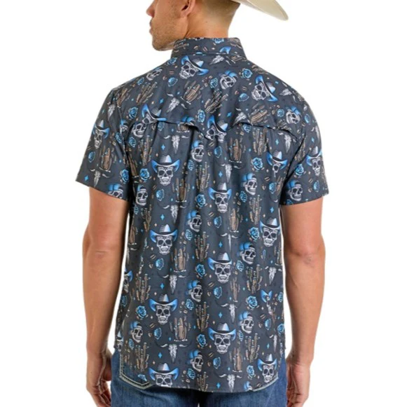 Rock & Roll Skull Cowboy Men's Western Snap BMN3S06431 - Image 2