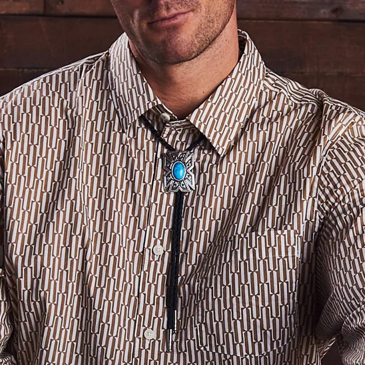AndWest Western Turquoise Bolo Tie BOL126 - Image 3