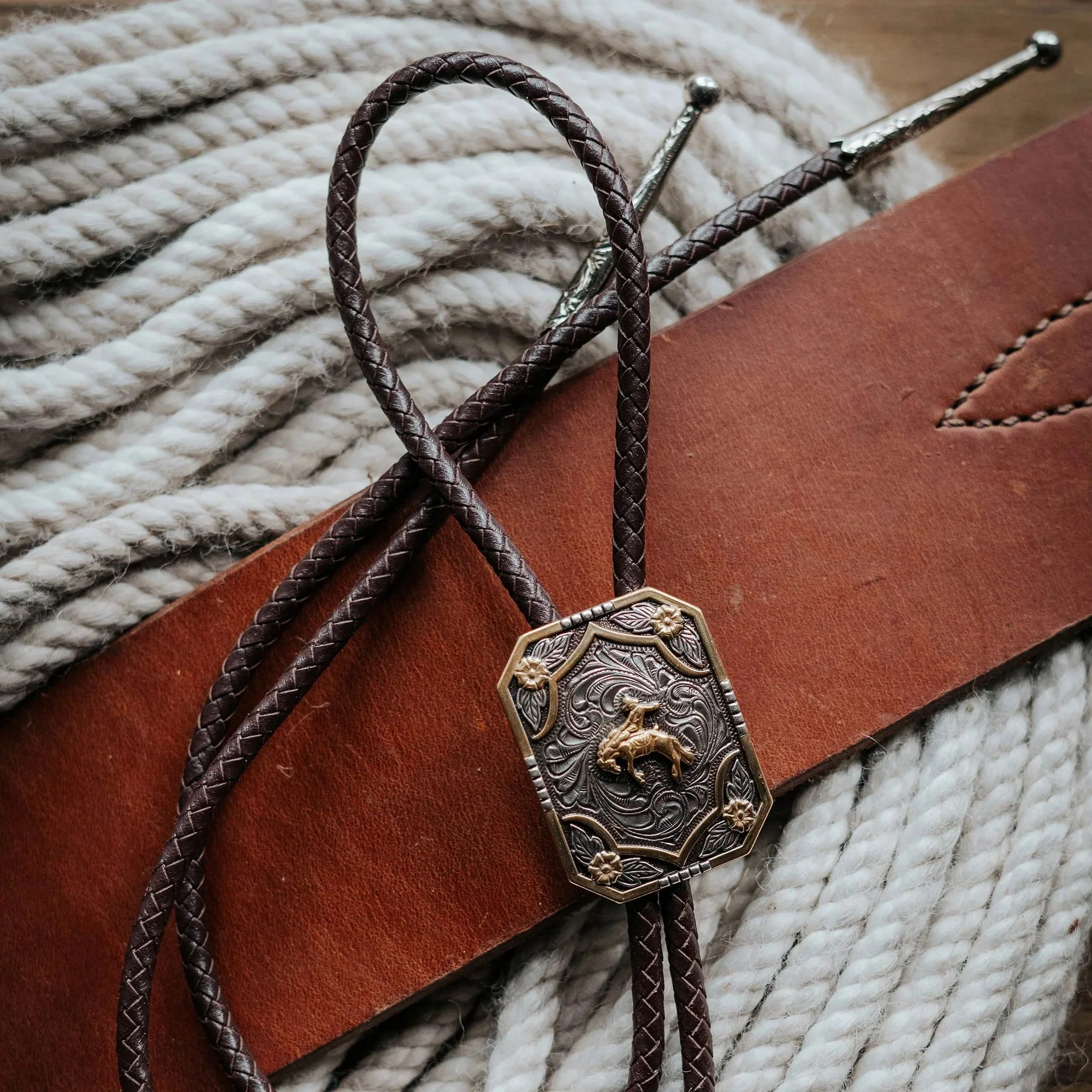 AndWest Iconic Bucking Bronc Rider Bolo BOLIC02 - Image 2