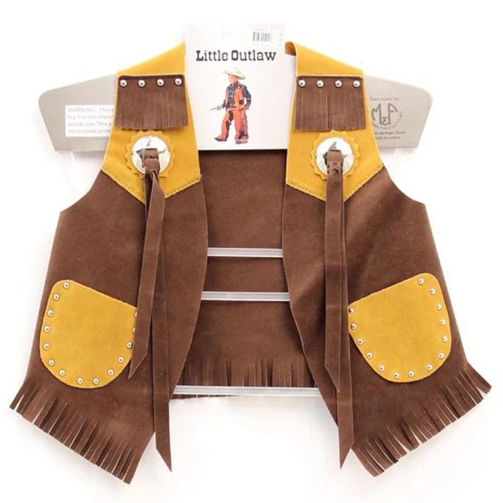M&F Little Outlaw Brown Girl's Vest 5083202 - Image 3