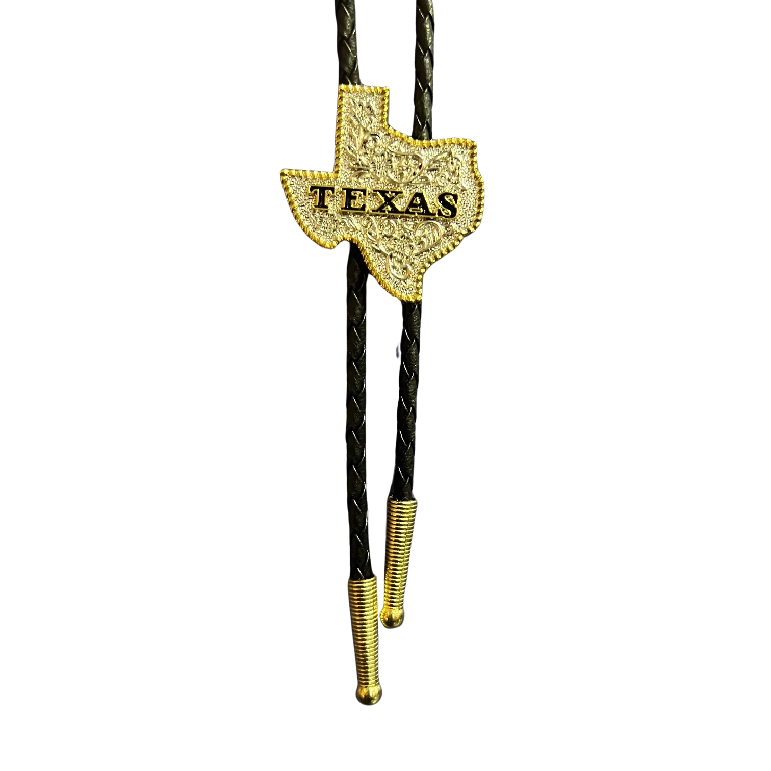 Blue Bayou Texas State Silver Gold Shiny Bolo Tie BT7009