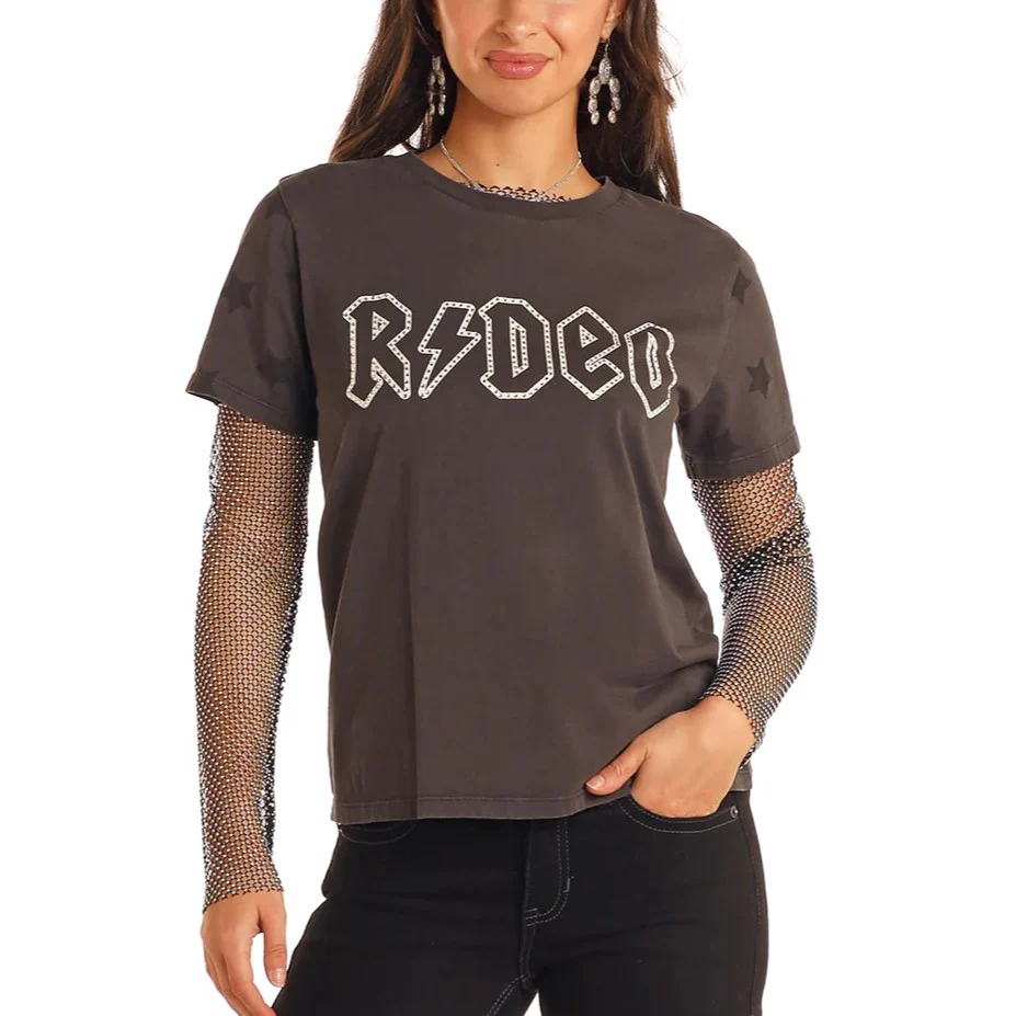 Rock & Roll Rhinestone Rodeo Women's Tee BW21T05410