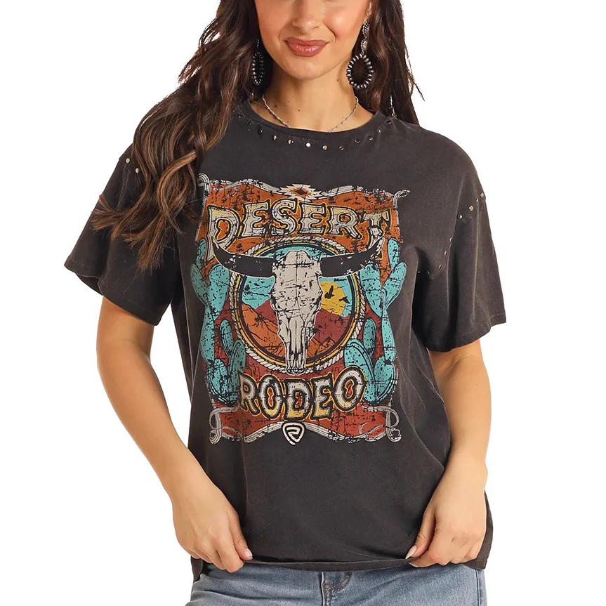 Rock & Roll Oversize Desert Rodeo Women's Tee BW21T05421