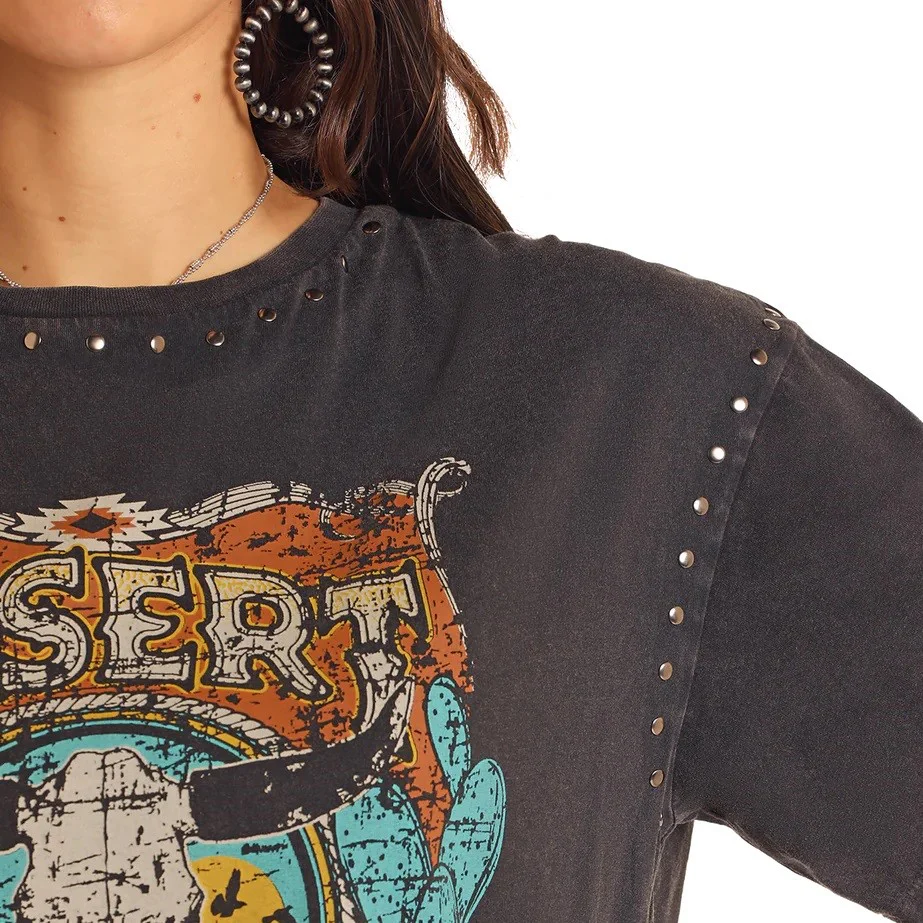 Rock & Roll Oversize Desert Rodeo Women's Tee BW21T05421 - Image 3