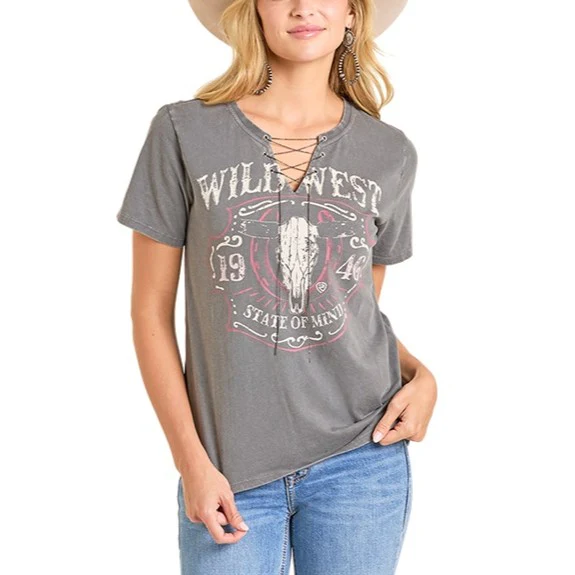 Rock & Roll Wild West Chain Detail Women's Top BW21T07327
