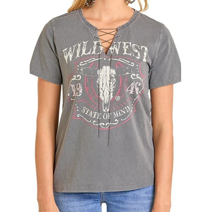 Rock & Roll Wild West Chain Detail Women's Top BW21T07327 - Image 2