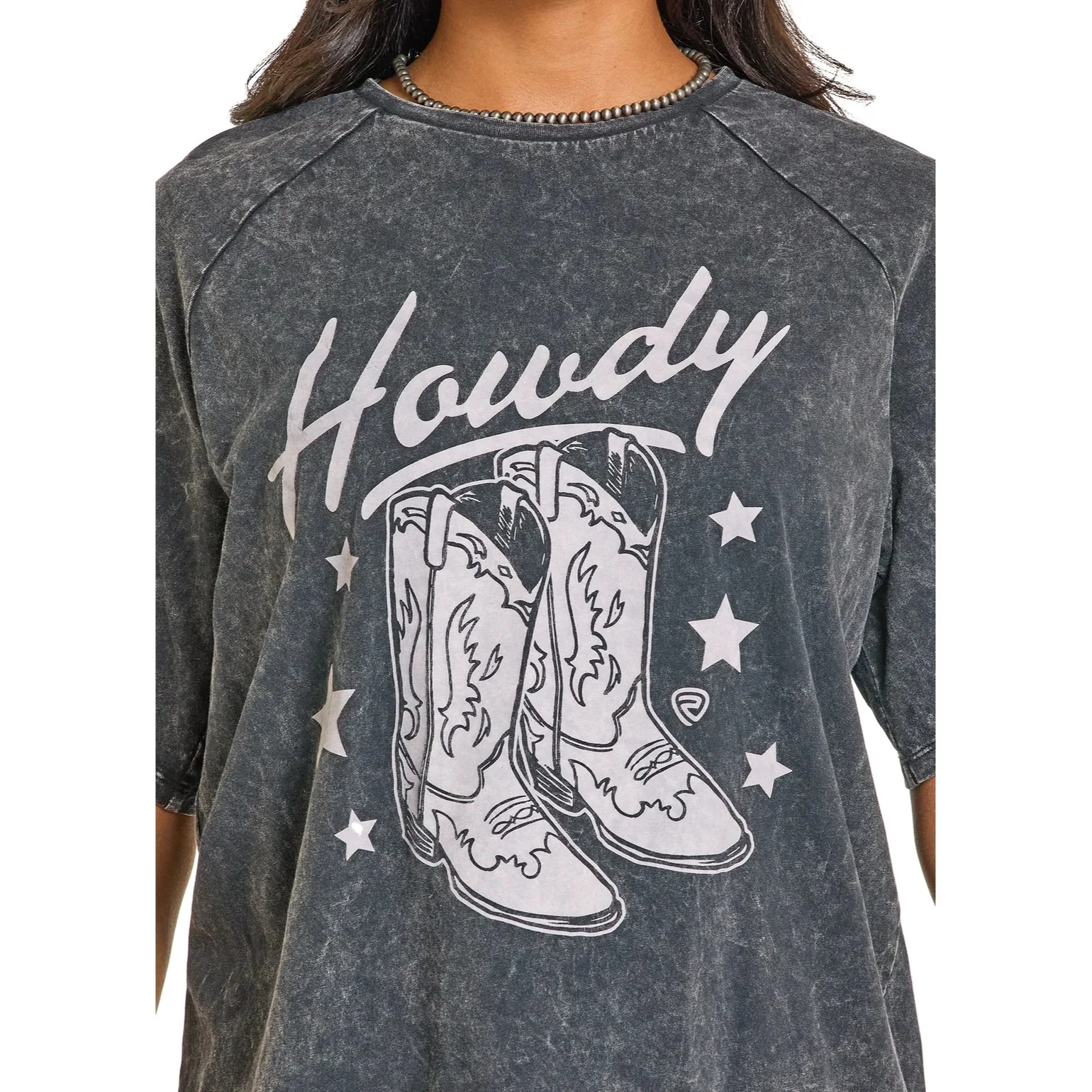 Rock & Roll Howdy Oversized Women's Tee BW21T07331 - Image 2