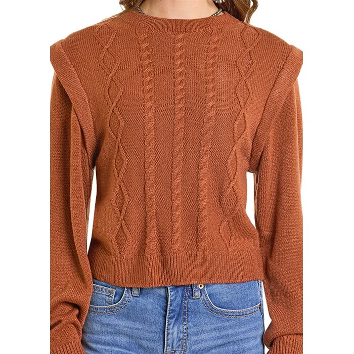 Rock & Roll Cable Knit Women's Sweater BW32T06955 - Image 2