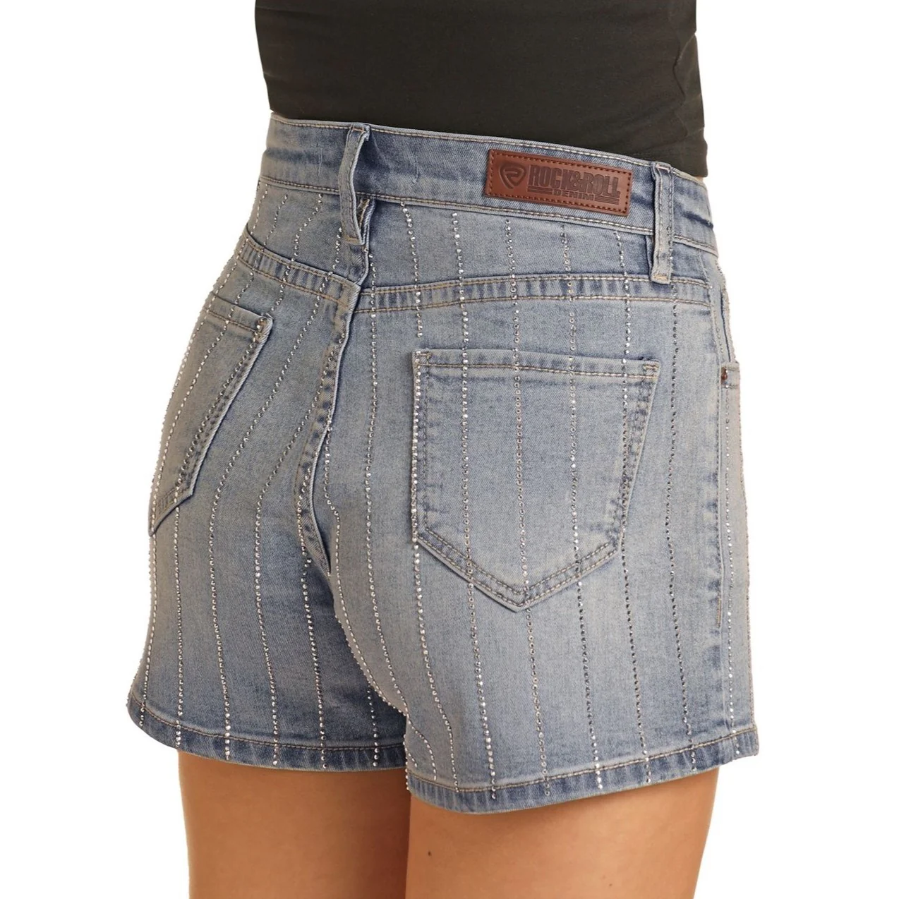 Rock & Roll Rhinestone Line Women's Shorts BW68D04003 - Image 2