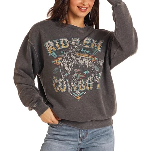 Rock & Roll Ride'Em Cowboy Women's Pullover BW91T05419