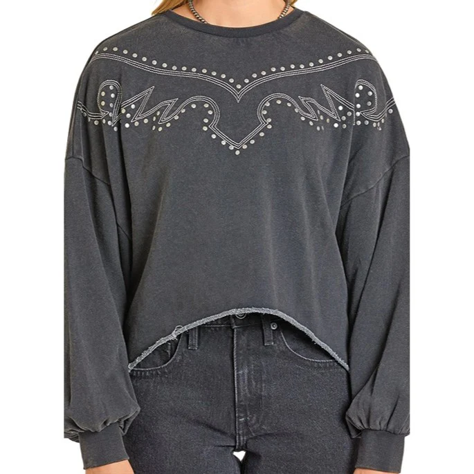 Rock & Roll Boot Studded Women's Pullover BW91T06995 - Image 3