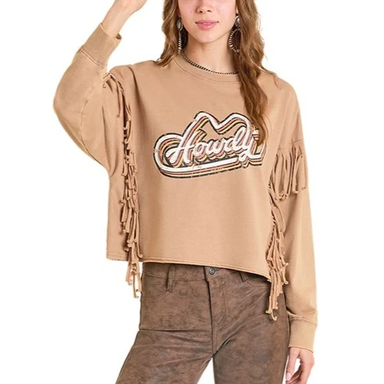 Rock & Roll Howdy Fringe Women's Pullover BW91T07335