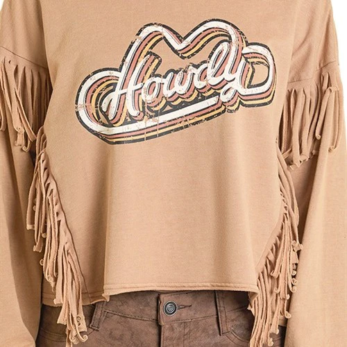 Rock & Roll Howdy Fringe Women's Pullover BW91T07335 - Image 2