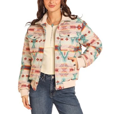 Rock & Roll Jacquard Bomber Women's Jacket BW92C04331