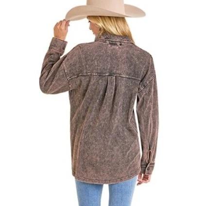Rock & Roll Acid Wash Women's Button Up BW92C07013 - Image 3