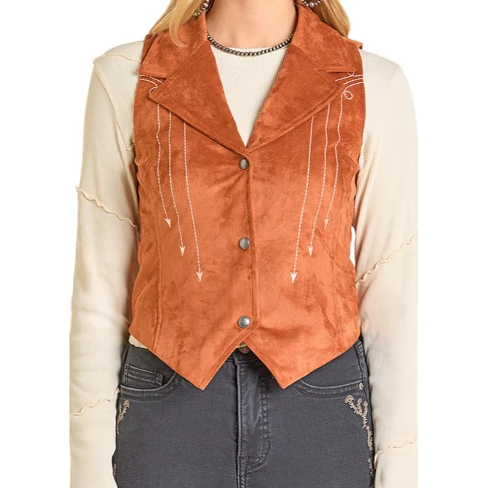 Rock & Roll Arrow Embroidered Women's Vest BW98C06988 - Image 2