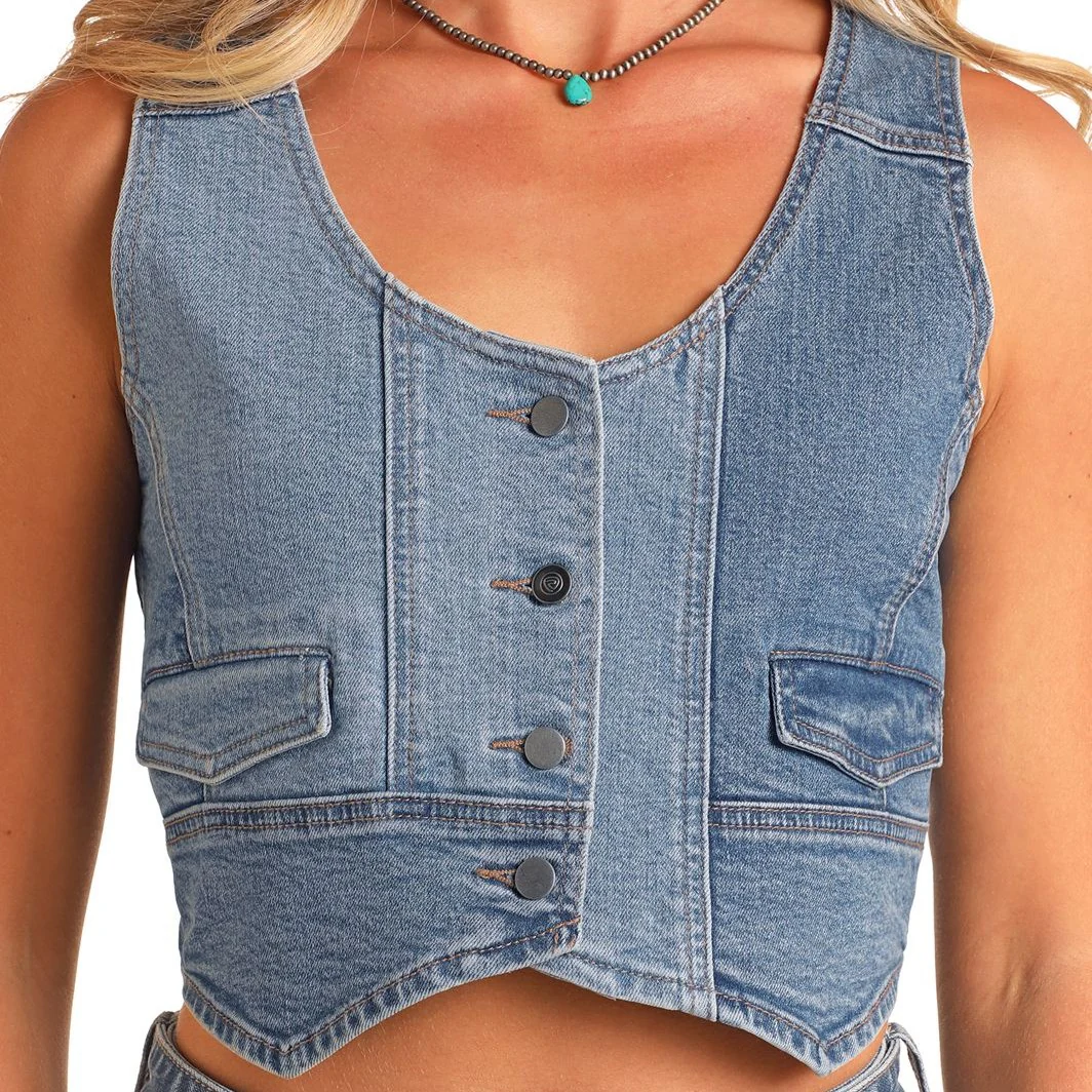 Rock & Roll Two Tone Women's Vest BW98D05205 - Image 3
