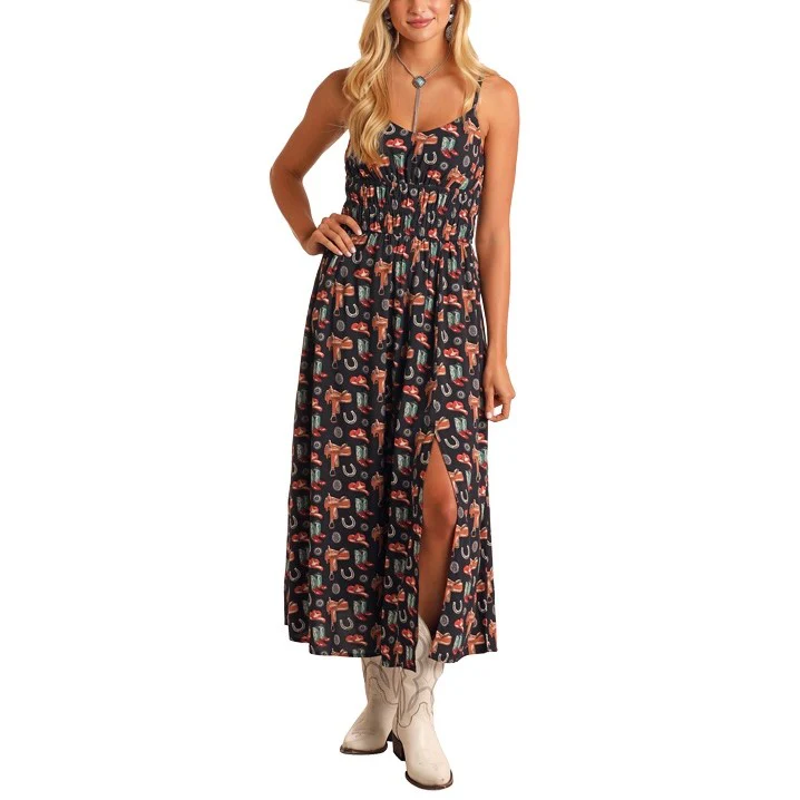 Rock & Roll Conversational Midi Women's Dress BWD0R05870