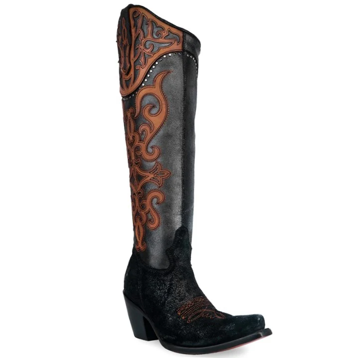 Corral Tall Black and Brown Overlay Women's Boot C4092