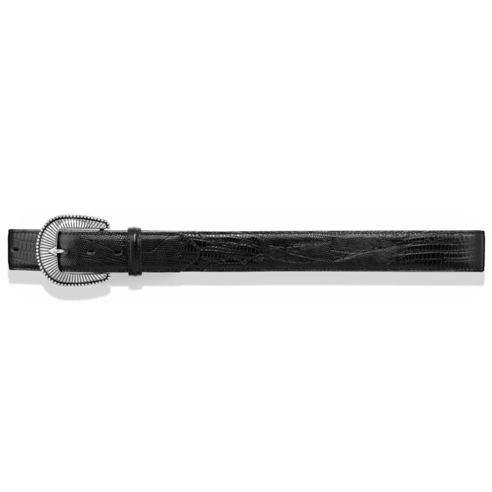 Tony Lama Lizard Print Billet Black Belt C40963 - Image 4