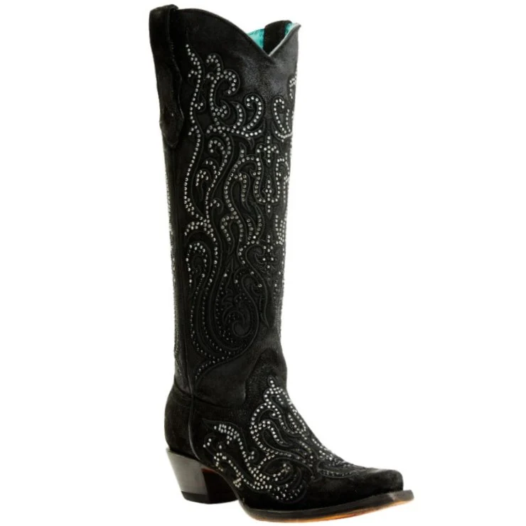 Corral Tall Black Crystal Women's Boot C4097