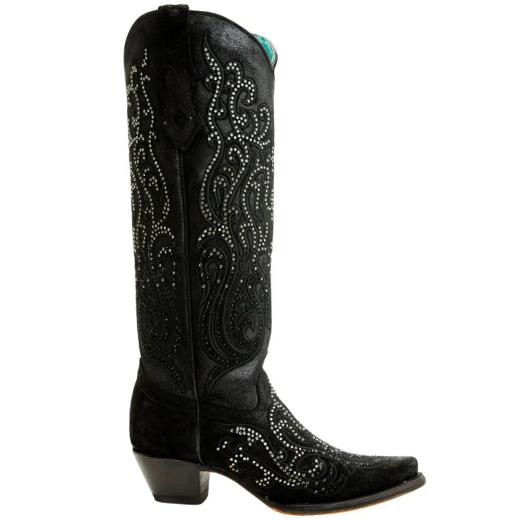 Corral Tall Black Crystal Women's Boot C4097 - Image 2