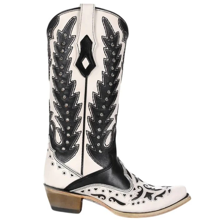 Corral White & Black Stud Women's Boot C4160 - Image 2
