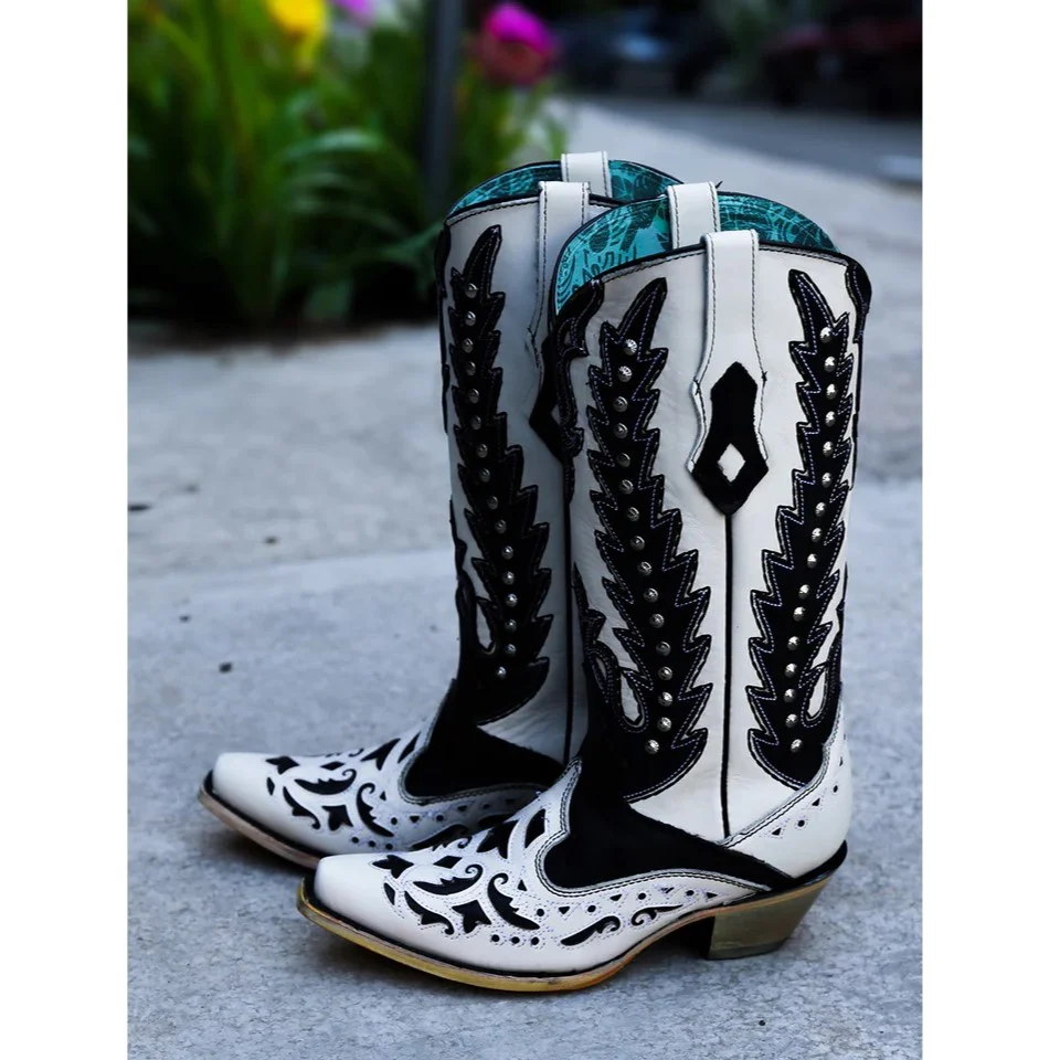 Corral White & Black Stud Women's Boot C4160 - Image 5