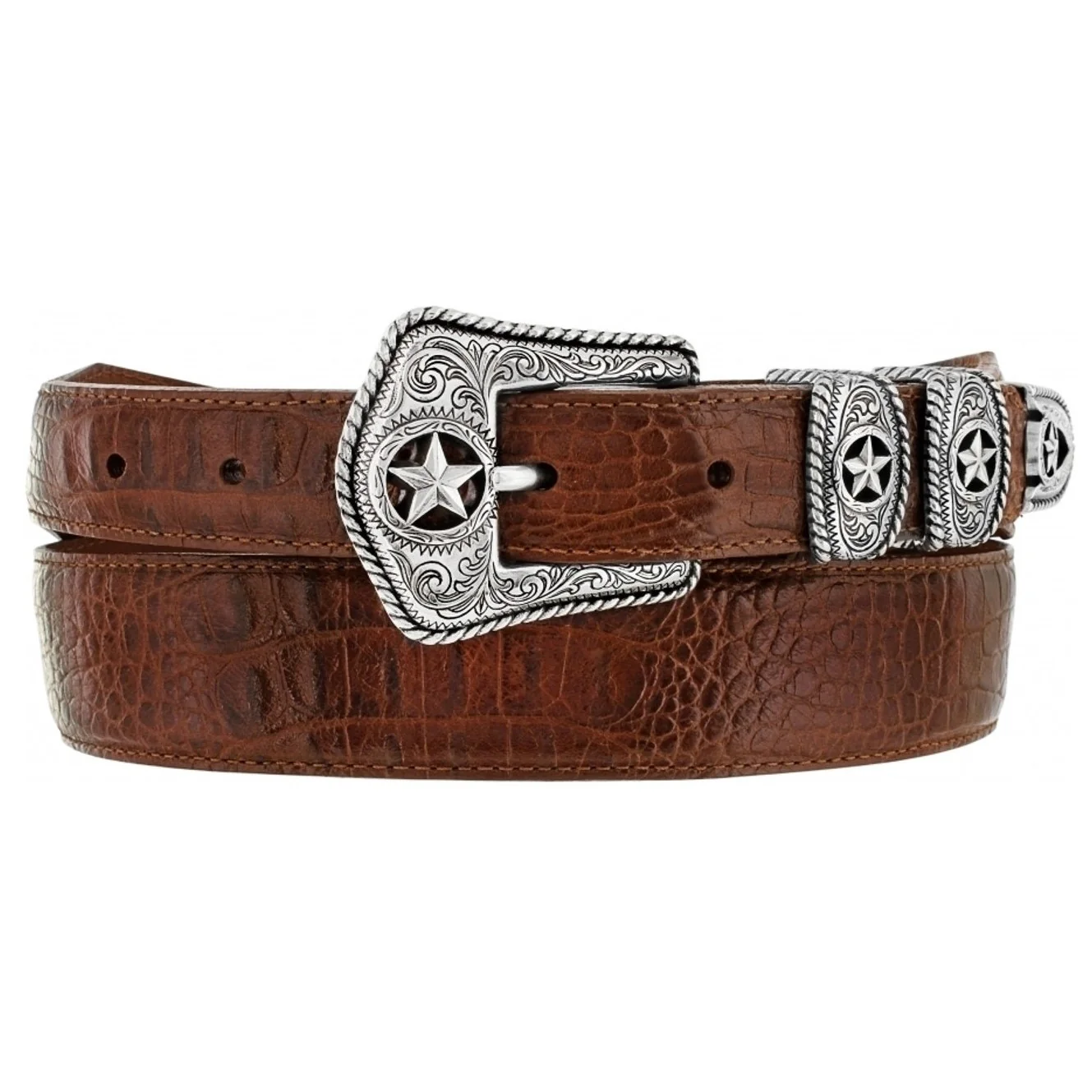 Tony Lama County Croc Brown Belt C42124
