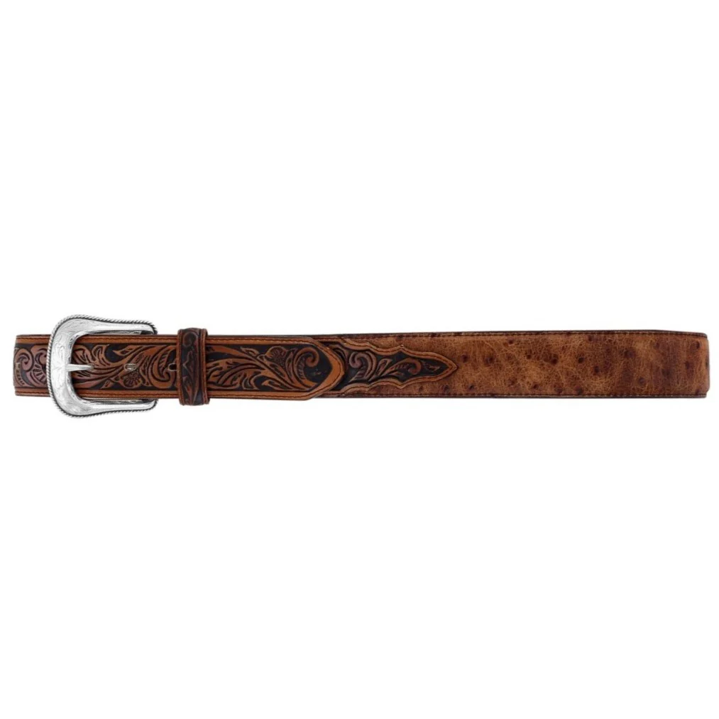 Tony Lama Ostrich Print Billet Belt C42525 - Image 3
