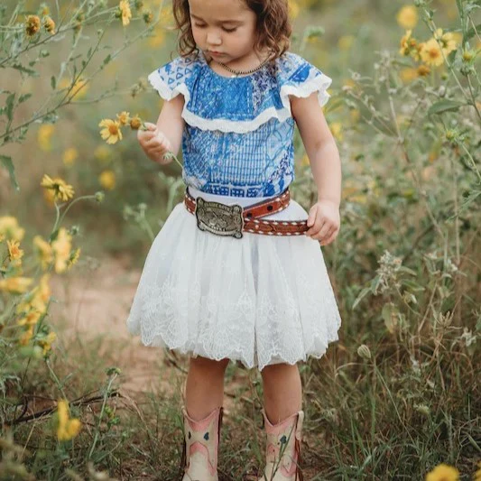 Shea Baby Chiffon White Lace Girl's Skirt CS01 - Image 2