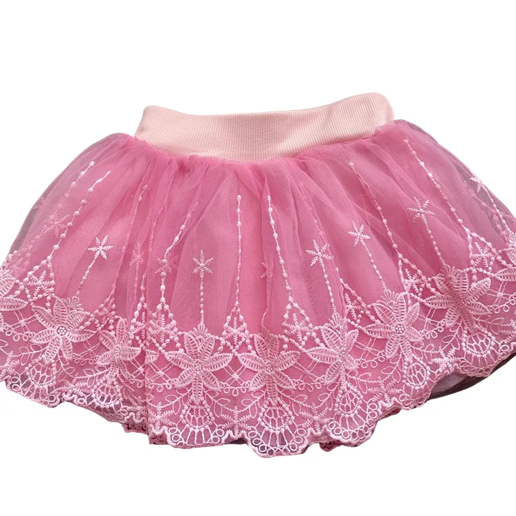 Shea Baby Chiffon Pink Lace Girl's Skirt CS02